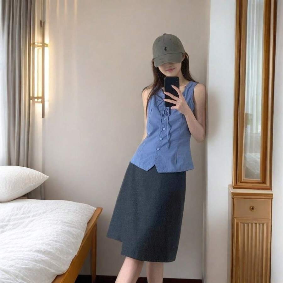 Women Outdoor Shirts - Blue Top - View 1