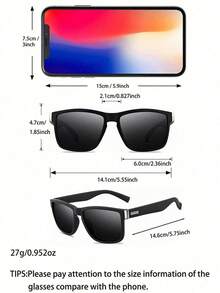 Three Pairs Of Unisex Square Polarized Fashion Glasses Decorative Fashion Glasses Suitable For Daily Sports Driving - Multicolor - View 2