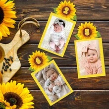 13 pièces Guirlande de photos de tournesol, décorations pour le 1er anniversaire de bébé garçons et filles, fournitures de fanions pour fête - Voir 5