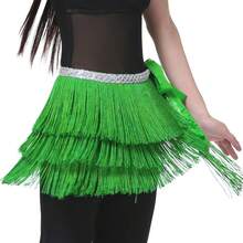 1 Pc Women's Sexy Three-Tier Fringe Belly Skirt With Glitter Sequins Belt, Adjustable Waist Chain Hip Scarf Wrap Skirt, Carnival And Rave Dance Performance Costume. , Bohemian And Retro Style, Suitable For Festivals, Parties, Nightclubs, Beach Wear And Exotic Clothing Decoration. - Multicolor - View 18