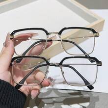 1 chiếc kính thời trang cổ điển gọng vuông nửa khung, phong cách tối giản, chống mỏi mắt, đổi màu, dành cho doanh nhân. - Trong sáng - Xem 7