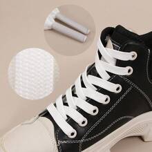 2 Pairs Polyester Flat Shoelaces, Suitable For Sneakers, Canvas Shoes And Casual Shoes, Multiple Colors Available - White - View 4