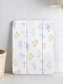 Capa para tablet com estampa floral colorida de primavera, compatível com iPad Mini 4/Mini 5/Mini 6/Mini 7/Air/Air 2/9.7/10.2/10.5/Air 4/Air 5/10.9/Pro 11 polegadas/10ª geração/Air 11 polegadas (M2) - 2024/Pro 11 polegadas (M4) - 2024/Air 11 polegadas (M3) - 2025/(A16) 11 polegadas 11ª geração - 2025, Galaxy Tab A8 10.5 polegadas - 2022. Inclui compartimento para Apple Pencil, suporte triplo, proteção de borda em TPU macio, função magnética de ativação/desativação automática. Capa tipo folio para tablet casual, divertida, terapêutica e personalizada. - Multicolorido - Ver 4