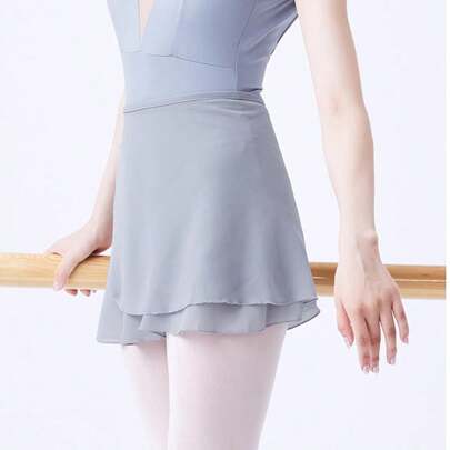 Váy múa ba lê cho người lớn, váy quấn eo bằng chiffon thắt dây, váy lót ba lê bằng chiffon.
