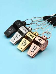 Custom-Engraved Whistles With Lanyards, Personalized Referee Gifts, Sports Gifts For Coaches, Football Team Whistles, And Appreciation Gifts. - Multicolor - View 4
