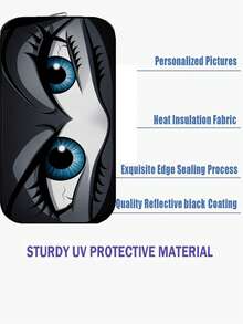 Summer Car Windshield Sunshade, Foldable Windshield Cover, Front Window Sun Visor, With Enhanced UV Protection, Suitable For Sedans, SUVs And Hatchbacks (59.06 Inches X 27.5 Inches) - Interesting Black Eyes - View 6