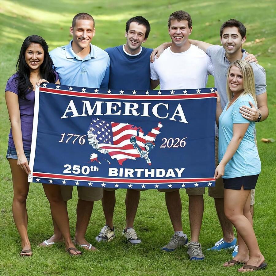 America 250th Anniversary Flag, America 250 Flag, 3x5 Feet Double Sided USA Map Design, 1776-2026 250 Years Birthday Anniversary USA Flag Patriotic Decor For Outdoor, Front Door, Porch, Wall - C - Xem 1