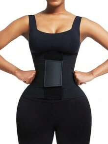 1 Piece Leopard Print Women's Waist Trainer - High Compression Triple Wrap Fitness Shaper Waist Belt, Suitable For Gym, Sports And Fitness, Adjustable Straps, Nylon Material, Elegant Design, Fitness Accessories Exercise Waistband I Discovered Amazing Products On - 黑色 - 查看 13