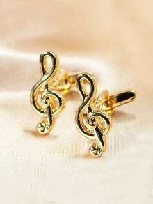 1 đôi khuy măng sét nam công sở, thiết kế nốt nhạc, khuy măng sét kiểu Pháp dùng cho áo sơ mi. - ghi chú - Xem 3