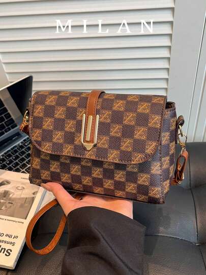 תיק כתף מודפס וינטג' מעור PU חדש 2026, תיק צד בסגנון אירופאי ואמריקאי, סיטונאי