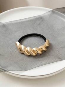 4件套优雅金色金属发圈，奢华女士发绳发圈马尾发圈橡皮筋发带 - 彩色 - 查看 14