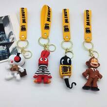 1件创意新款广播系列卡通DJ团队钥匙扣吊坠，包包/车钥匙链配件礼品，情侣包包挂饰 - 彩色 - 查看 1