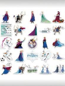 50张官方授权冰雪奇缘防水卡通贴纸，可用于装饰水瓶、笔记本电脑、保险杠、卧室、衣柜、汽车、滑板、电脑、手机、安全帽等，也是生日、复活节彩蛋、圣诞礼物、派对礼品、剪贴簿用品等的完美选择。趣味贴纸，适用于Kindle等。 - 冷凍 - 查看 5