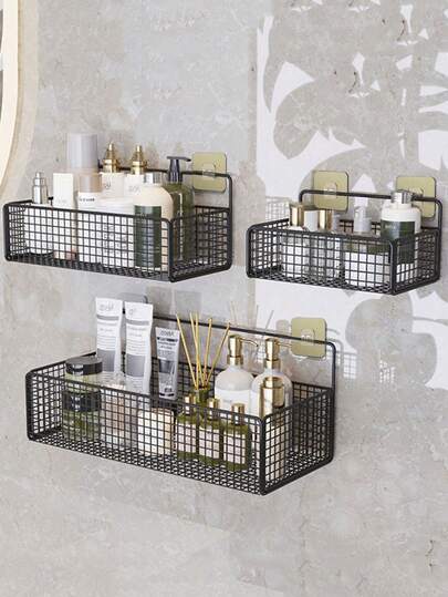 浴室置物架，浴室收纳架，免钻孔浴室转角架，浴室化妆品及用品整理架，厨房调料瓶收纳架，浴室配件，适用于浴室、卫生间、厨房、办公室、宿舍、卧室