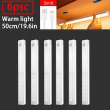 6pcs LED Under Cabinet Lights With Motion Sensor, USB Rechargeable, Warm White Light, Suitable For Kitchen, Stairs, Hallway Sensor Light Strip, Under Cabinet Sensor Light, Cool White/Warm Light Indoor Night Light, Suitable For Kitchen, Stairs, Hallway, Closet And Garage Home Lighting, Motion Activated, USB Cable Included, Kitchen Light - Warm Light - View 10
