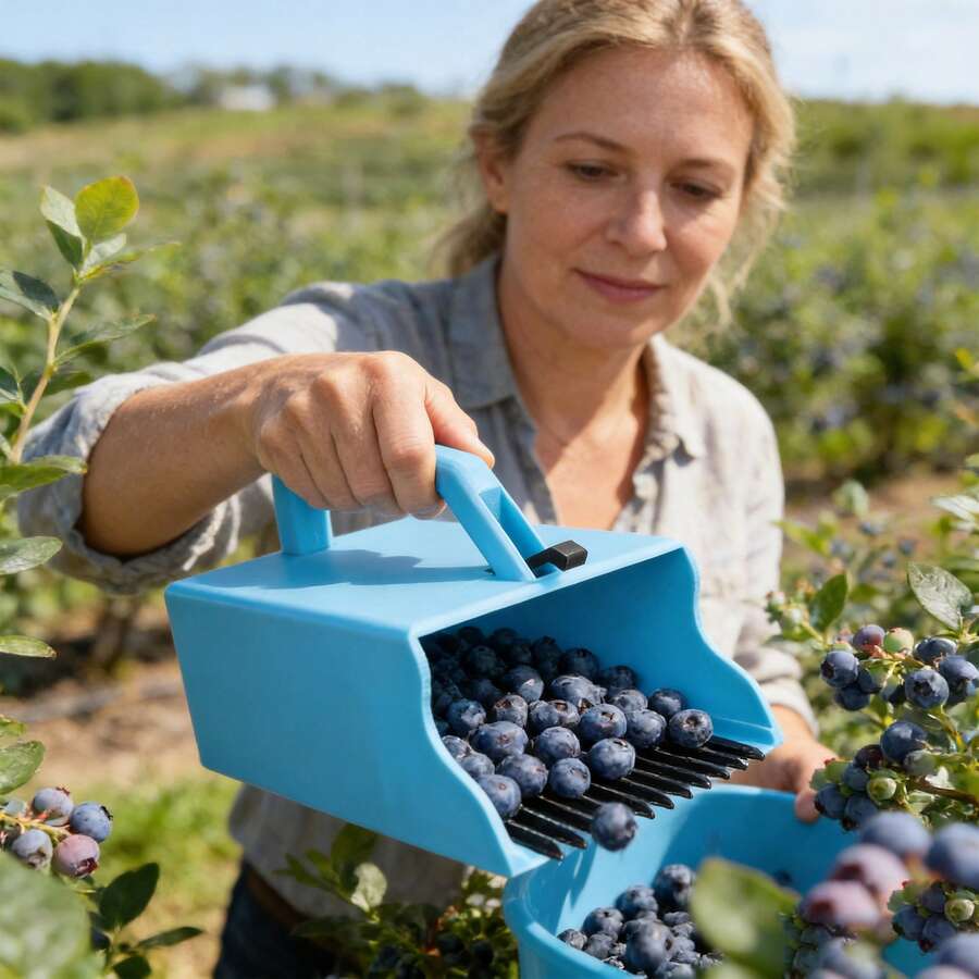 符合人体工学的浆果采摘器，带梳子和手柄 - 蓝莓采摘工具，也可用于采摘蓝莓、蔓越莓和越橘 - 耐用的 3D 打印园艺采摘工具