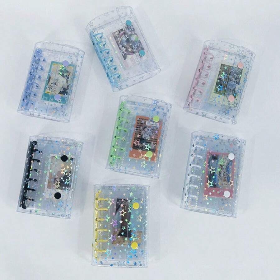 1本A7活页激光星光PVC封面6孔活页笔记本，防水旅行日记本，学生适用 - 筆記本 - 查看 1