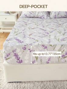 4pcs Set, 100% Polyester, Pastoral Floral, 35cm Deep Pocket Fitted Sheet, Printed Bedding Set (2 Pillowcases + 1 Flat Sheet + 1 Fitted Sheet), All-Season Modern Bedding Set, Minimalist Style, Soft & Comfortable, Breathable - Multicolor - View 5
