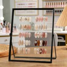 1 placă de afișare pentru unghii cu cadru metalic, suport transparent pentru unghii acrilice, suport detașabil pentru afișarea vârfurilor de unghii, potrivită pentru saloane de unghii - Multicolor - Vizualizare 6