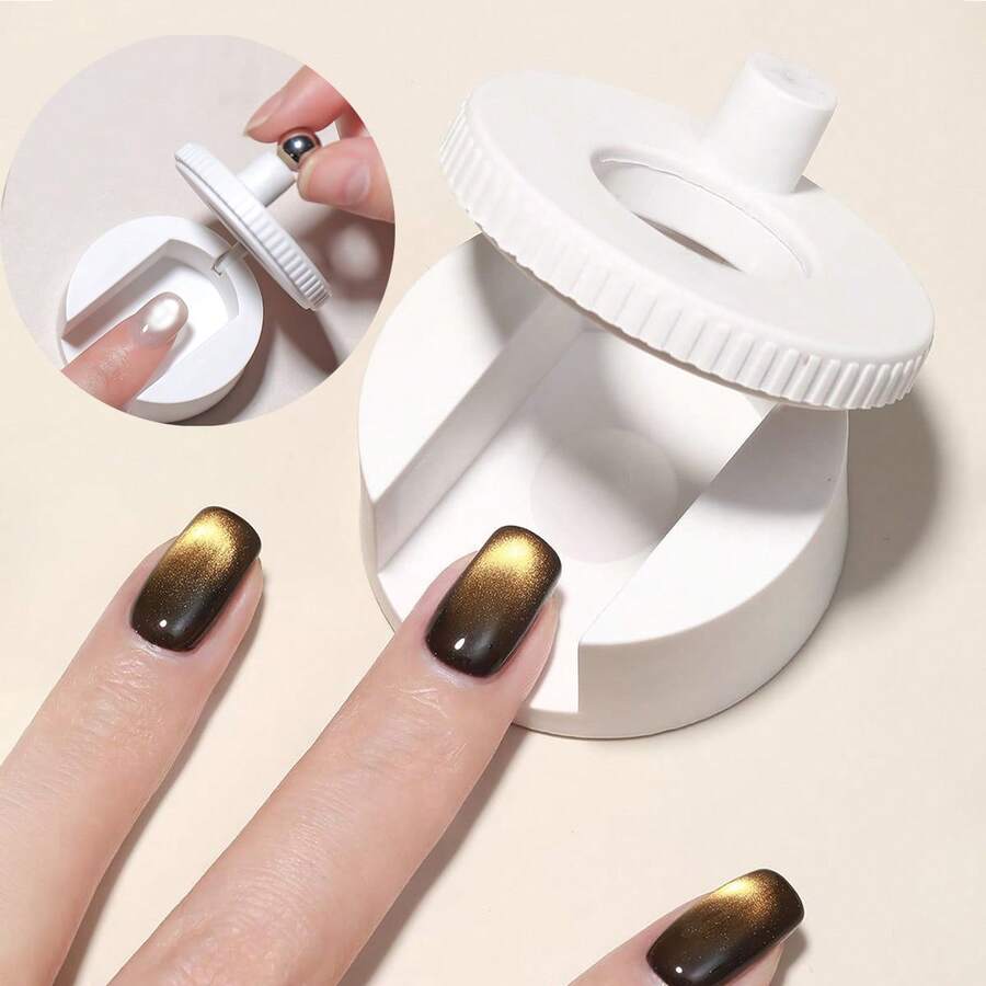 Magnetic Cat Eye Nail Art Tool - Portable Nail Polish Magnet Stick With Roller, Creates Captivating Cat Eye Effect, Easy To Use At Salon Or Home - Multicolor - View 1