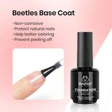 Beetles Top Coat Base Gel & Nail Glue Set-3Pcs No Wipe Top Coat Gel Nail Polish & Base Coat With 9 In 1 Nail Glue Shine Effect Long Lasting Soak Off Uv Light Lamp Diy Nail Gifts For Women & Girls - 3瓶15毫升凝膠指甲油套裝 - 查看 3