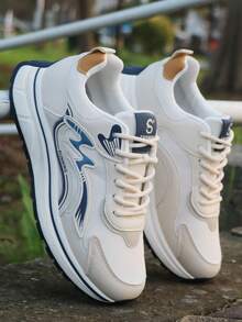 Giày thể thao nam casual lưới thoáng khí mới năm 2026, giày đế dày kiểu chunky, giày chạy bộ thời trang cho mùa xuân/hè. - Màu be - Xem 9