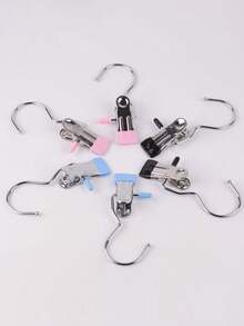 10个/5个装多功能不锈钢挂钩，金属夹，适用于袜子、帽子、样品展示、床上用品等。 - 查看 4