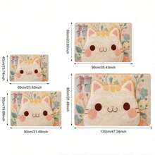 1pc Cute Pink Cat Design Doormat, Soft & Comfortable, Easy To Clean, Suitable For Bathroom, Entryway, Living Room, Bedroom Daily Use, Gift, Bathroom Mat | Playful Cat Design | Soft Texture Mat, Cat Decor, Small Area Rug, Entrance Rug - Multicolor - View 5