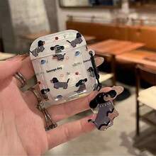 腊肠犬造型苹果蓝牙耳机防摔保护套，兼容苹果蓝牙耳机，防刮防摔 - 彩色 - 查看 5