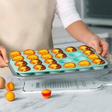 Khuôn nướng bánh muffin mini 24 ngăn, khay nướng silicon chống dính, khuôn silicon làm bánh ngọt, khuôn làm bánh pudding, dụng cụ nướng bánh, đồ dùng nhà bếp. Khuôn làm bánh mousse, thạch, bánh trứng tart, bánh mì. - Nhiều màu - Xem 9
