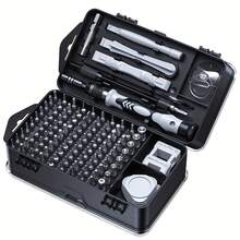 Bộ tua vít chính xác 115 trong 1 | Bộ dụng cụ sửa chữa điện thoại từ tính tương thích với Apple, máy tính, đồng hồ, máy tính xách tay | Bộ đầy đủ các đầu tua vít kính mắt | Thước thủy thép S2 chuyên dụng - 115 trong một - Xem 11