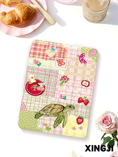 拼接彩色格子图案平板电脑保护套，兼容 iPad 10.2 英寸（第十代）/（A16）11 英寸（第十一代，2025 年款）、iPad Pro 11 英寸（2021/2020 年款）、Galaxy Tab A8 10.5 英寸（2022 年款）、Matepad 10.4 英寸/Tab，内置笔槽，防摔，带支架，自动休眠/唤醒功能，是馈赠亲友的理想之选。