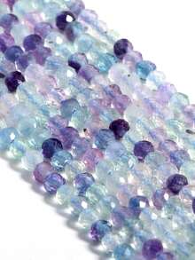 3毫米天然石水晶刻面珠子 - 3毫米天然菱锰矿青金石非洲绿松石虎眼石圆形迷你隔珠散珠，时尚珠宝制作材料，DIY独特项链、手链、耳环配件 - 彩色 - 查看 10