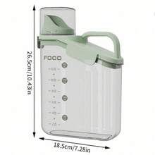 1 pièce Bocal hermétique résistant à l'humidité pour aliments pour animaux de compagnie. Bocal de stockage portable avec échelle. Bocal de stockage d'aliments scellé, organisateur de cuisine pour aliments secs - 2L - Voir 10