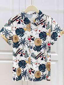 New Style Spring And Summer Men's Beach Hawaii Short Sleeve Flower ShirtApp - A508D-aL23571 - View 3