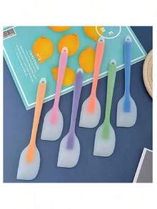 3pcs Heat-Resistant Silicone Spatula Set, Including Mini Silicone Spatula, Jam Scraper, Heat-Resistant Cream Spatula, Baking Mixing Tools, Kitchen Essential, Suitable For Apartment Use, Silicone Material - Multicolor - View 4