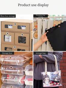 10 piezas/paquete Ojales de ventilación de plástico, botones redondos huecos negros y blancos, adecuados para cajas de zapatos, bolsos, decoración, estilo - Hebilla redonda hueca en blanco y negro - Ver 9