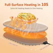 Warming Mat for Food with Adjustable Temperature Timer10S Fast Heating Electric Food Warming Mat for Parties Buffet Daily Food Heating Mat with Insulating Pad Raised Feet Protects Table - Gris - Ver 4