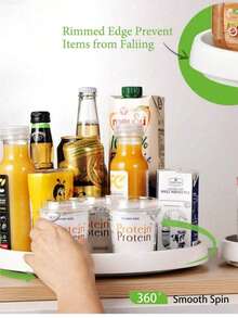 1个白色/灰色斜角旋转收纳架，旋转式厨房橱柜整理架 - 彩色 - 查看 5