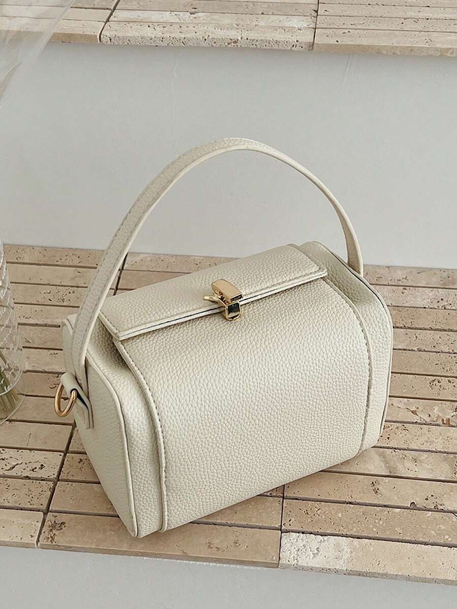 小众高端时尚奢华小方包，女士春季新款手提包/单肩包，时尚百搭盒包 - 白色 - 查看 1