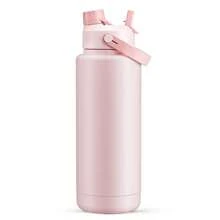Insulated Water Bottle With 2-In-1 Straw And Spout Lid, Keep Cold 24H, Leak-Proof, Double Wall Stainless Steel Water Bottle For Sports, Gym, Travel, And School (Cotton Candy) - 棉花糖 - 查看 12