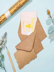 60pcs Kraft Paper Envelope & Card Set, Includes 30 Vintage Lace Blank Envelopes And 30 Cards, Suitable For Handwritten Birthday And Thank You Notes - Sets - View 6