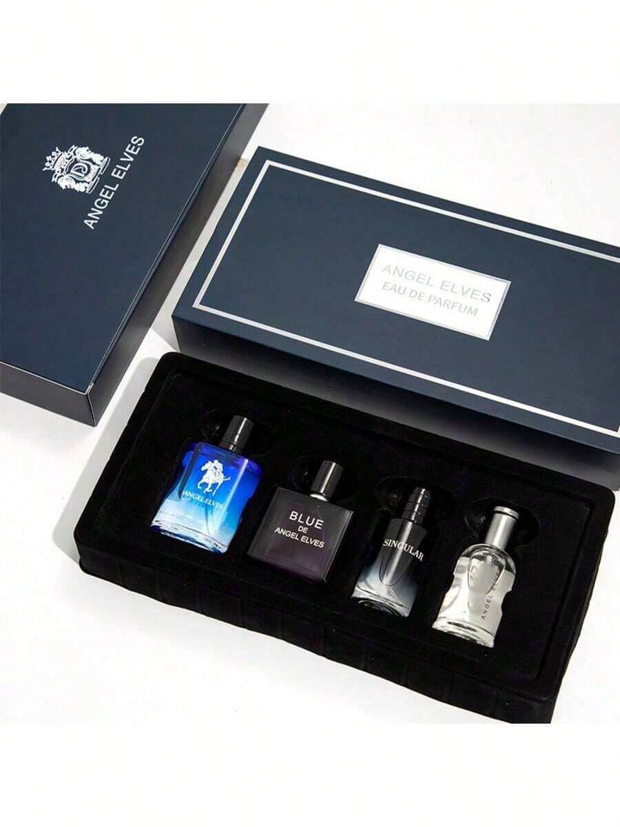 Men's Cologne Set 4 In 1 Set, Fresh Lemon Scent Long Lasting Fragrance Set Perfect Birthday Gift For Father, Boyfriend - 濃烈香調 - 查看 1