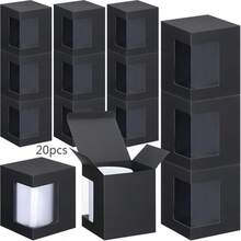 20pcs Gift Cup Boxes, Blank Sublimation Mug Packaging, Transparent Ceramic Coffee Cup Gift Boxes, Decorative Party Favor Gift Boxes With Lids - Black - View 7