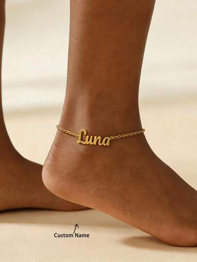 Tobillera personalizada de acero inoxidable, joyería de tobillera personalizada, accesorio de verano para uso diario