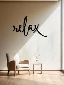 1pc Black Metal "Relax" Wall Decor Inspired By Art Deco - Modern Bathroom Decor Sign - Hanging Bathroom Decoration - Wall Mounted Iron Sculpture, Home Decor Accent, Room Decoration, Wall Art Gift, Birthday & Graduation - Nhiều màu - Xem 3