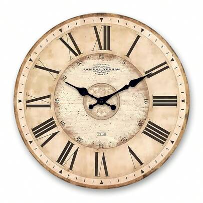 Retro Roman Numeral Wooden Decorative Wall Clock, Silent Non-Ticking For Living Room, Office, Cafe, Housewarming Gift, 10/12/14/16 Inch (No Battery Included) Gifts Birthday Graduation Room Decor Clock Wall Bedroom Decor Dormitory Decor Back To School Home Decor