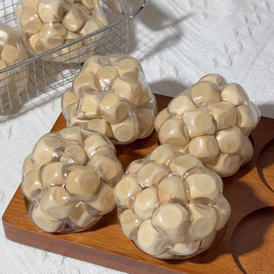 1个软萌神奇木质减压球，手工DIY感官解压玩具，青少年及成人理想礼物，适合居家、办公、派对使用