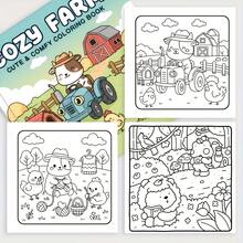 24-Page Warm Farm Coloring Book, High-Quality Paper, Adorable Farm Animals & Harvest Scenes, Thick Lines For Easy Coloring, Single-Sided Printing, Enhances Focus & Hand-Eye Coordination, Perfect Gift For Family & Friends, Suitable For Back To School, Easter, Halloween, Mother's Day, Christmas, Birthday And Other Holidays - Warm Farm Coloring Book - View 3