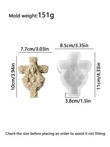 Moldes de vela de silicona con diseños de cruz cristiana de Jesús en diferentes estilos, adecuados para la iglesia, la decoración del hogar y regalos religiosos, Pascua, Navidad, bodas - A - Ver 11